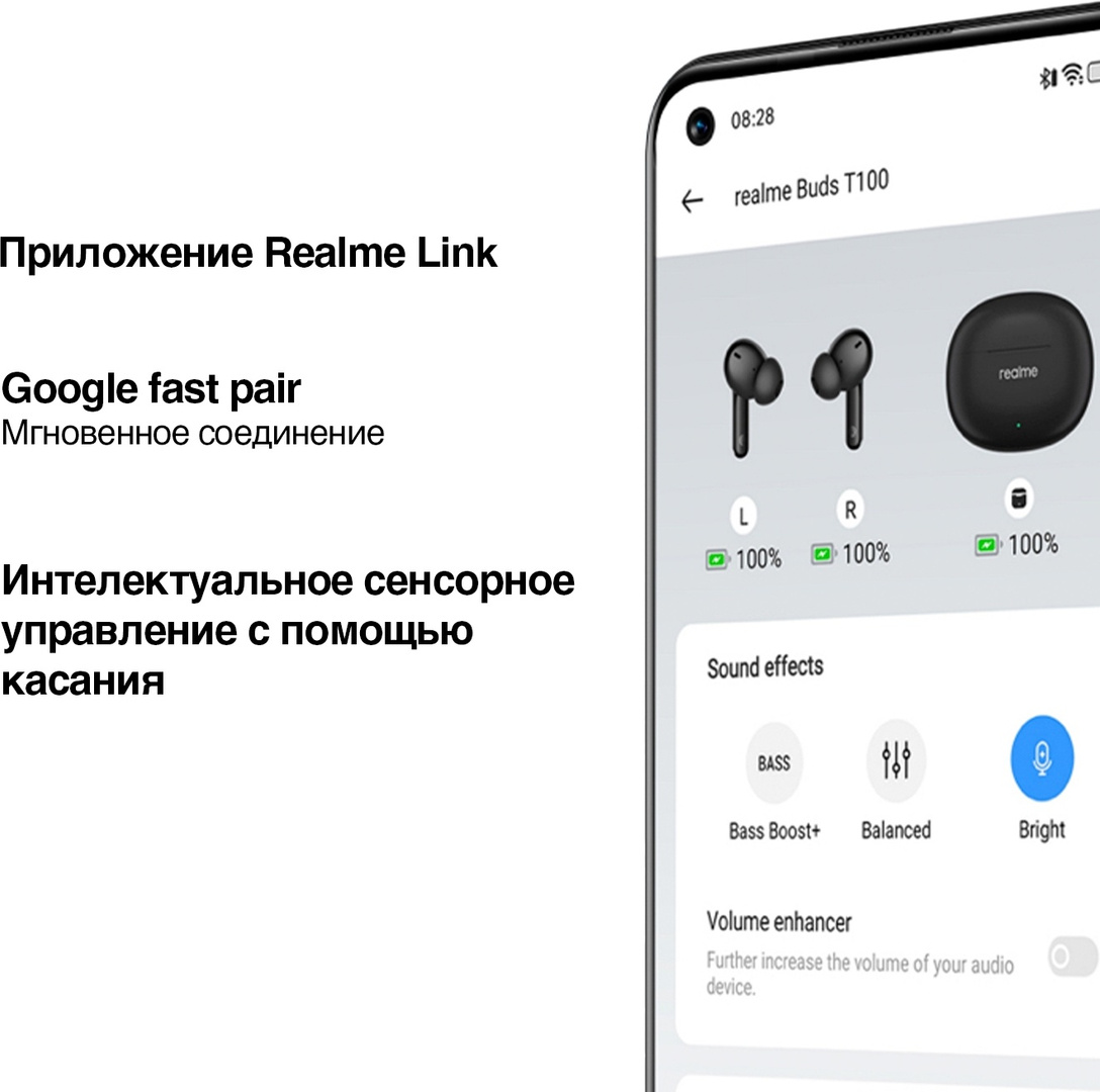 Наушники Realme Buds T100 RMA2109 Черный